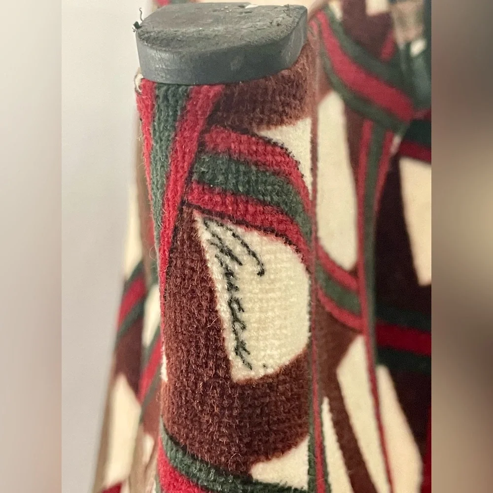 Gucci Velvet Web Ribbon wedges, ankle straps, red/white/green, 6.5b, box, EUC - Picture 9 of 16